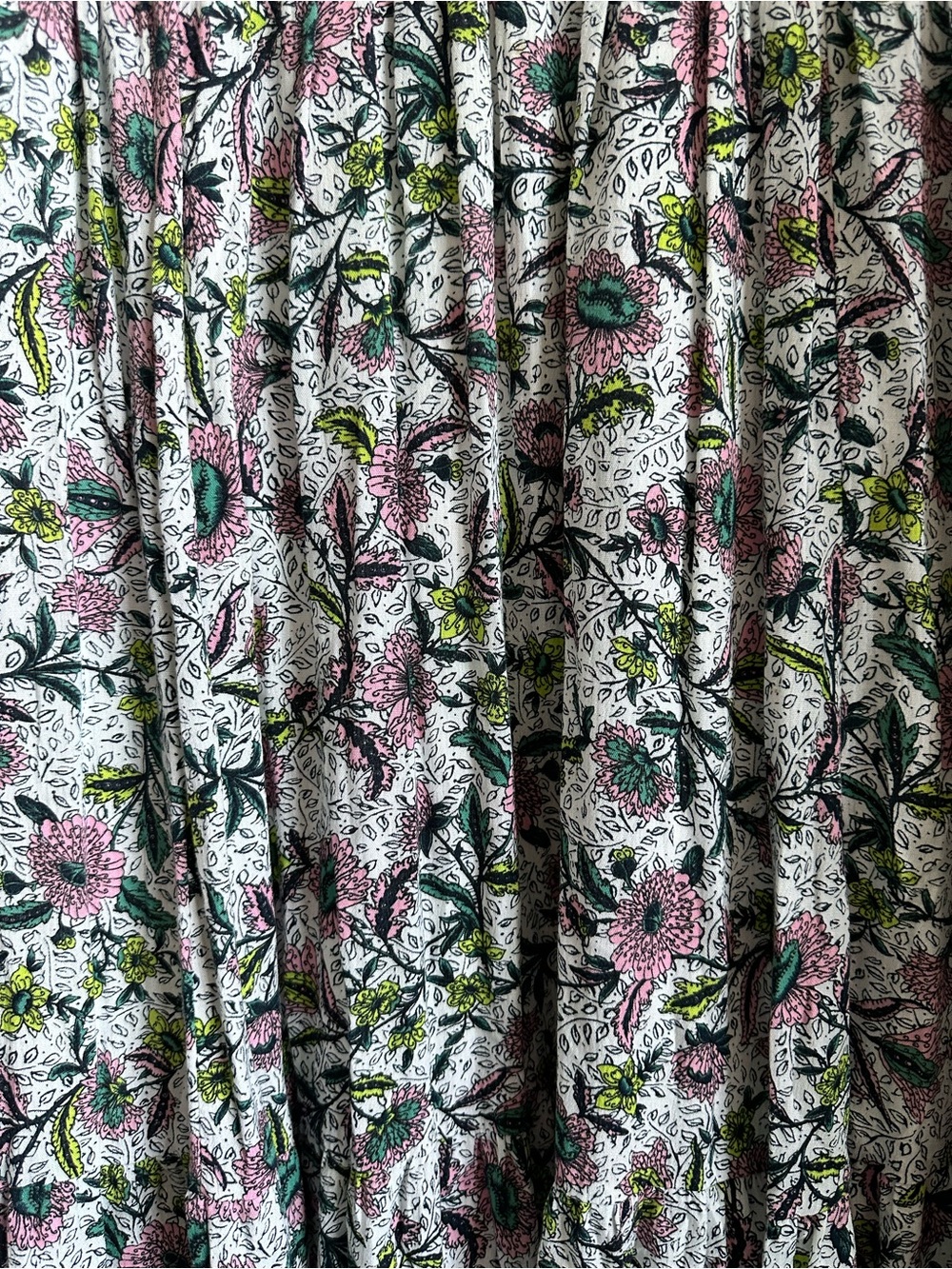 Torrid White Floral Midi Dress with Pink and Green Accents - Picture 2 of 4